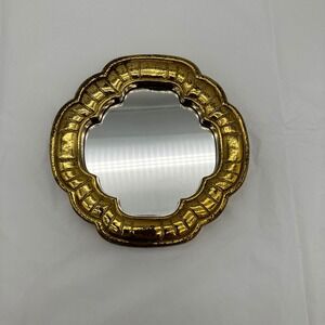 Wall Mirror Scalloped 5.5in Gold Antique Finish Decorative Accent